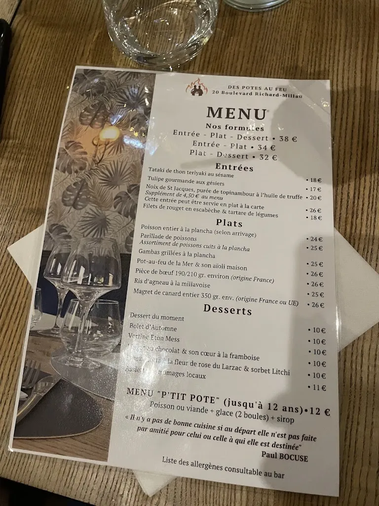 Menu_Restaurant « DES POTES AU FEU »_Millau_image_3