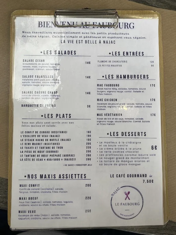 Menu_Restaurant Le Faubourg Najac_Najac_image_2