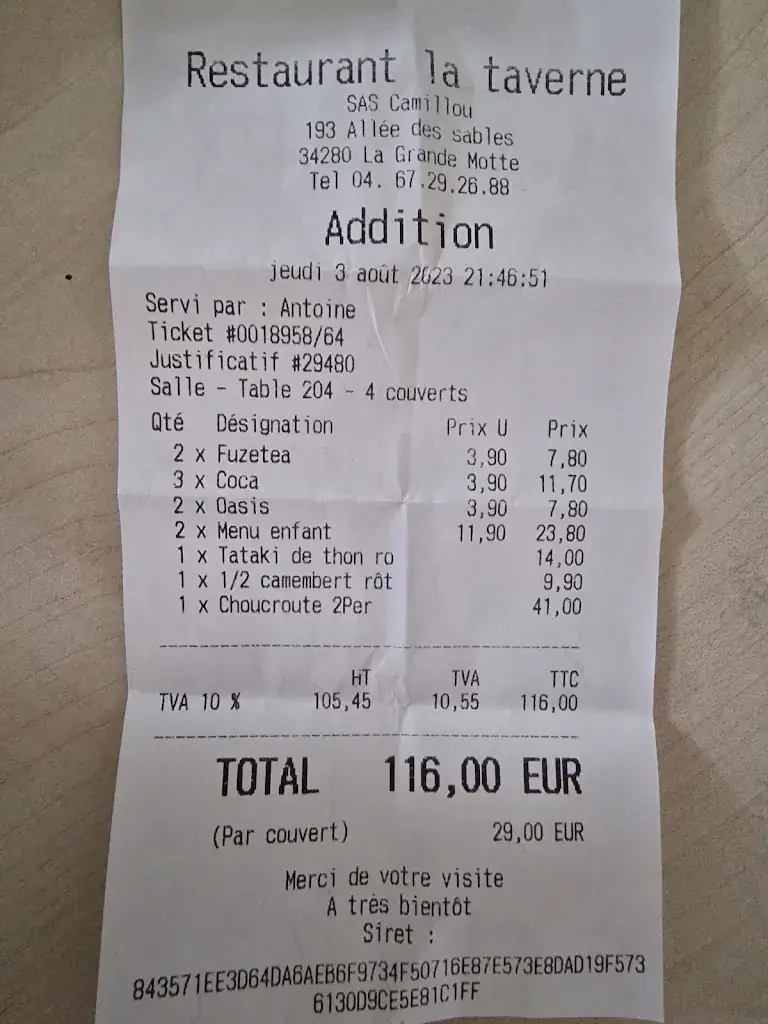 Salvador Gutierrez Baelemans_La Taverne La Grande Motte_Grande-Motte_recensione