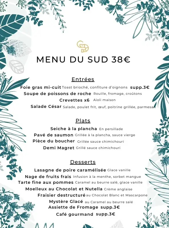 Menu_Restaurant Le Sud - La Grande Motte_Grande-Motte_image_2