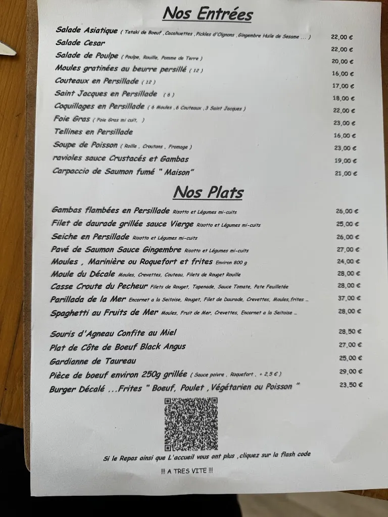 Menü_Le Dekale_Grande-Motte_Bild_1