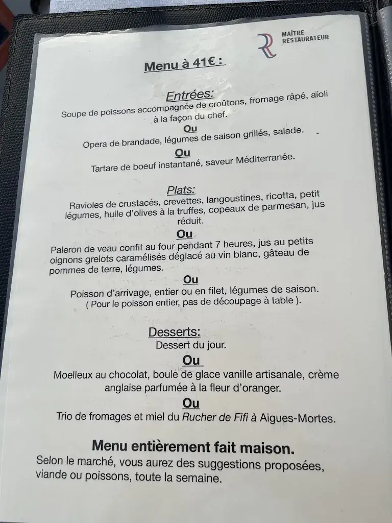 Menu_Restaurant L'étang D'or_Grande-Motte_image_2
