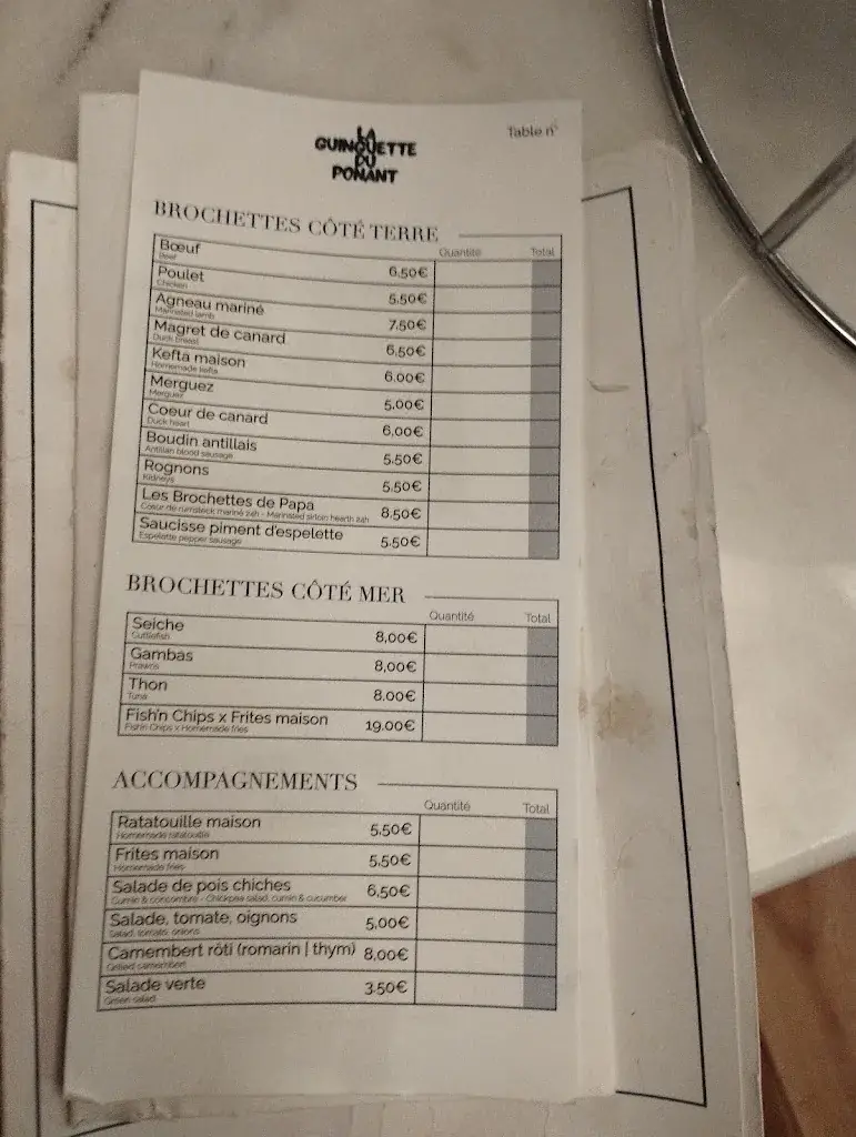 La Guinguette du Ponant - Restaurant à La Grande Motte_Grande-Motte_menu_image_1