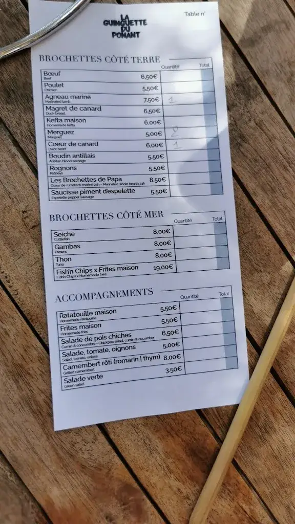 Menu_La Guinguette du Ponant - Restaurant à La Grande Motte_Grande-Motte_image_3