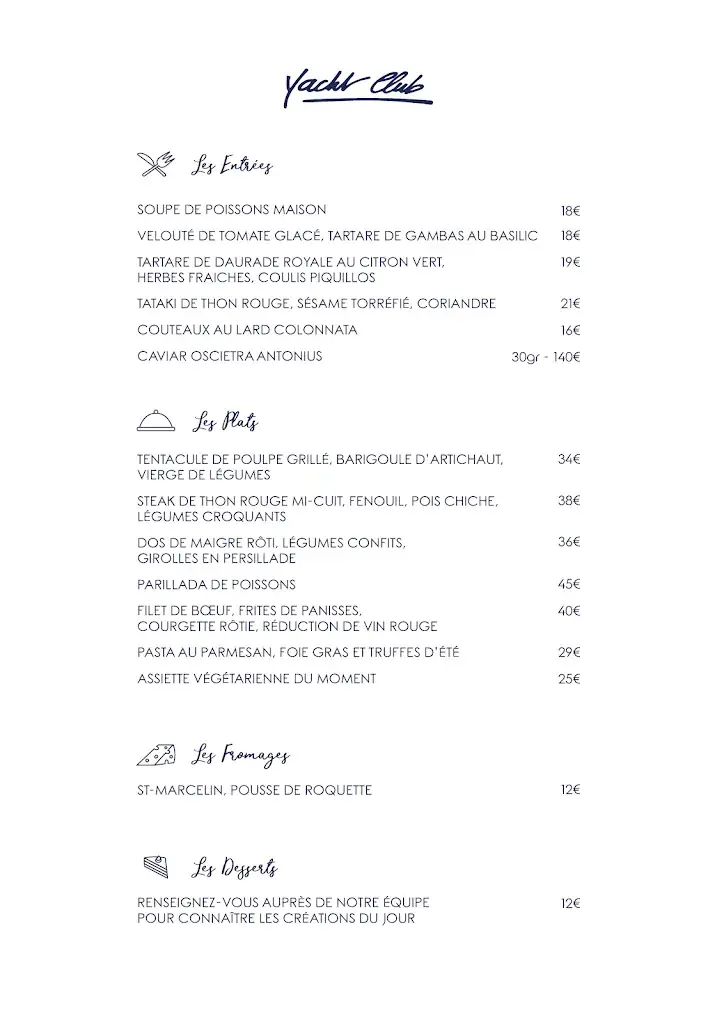Menu_Restaurant Le Yacht Club_Grande-Motte_image_3