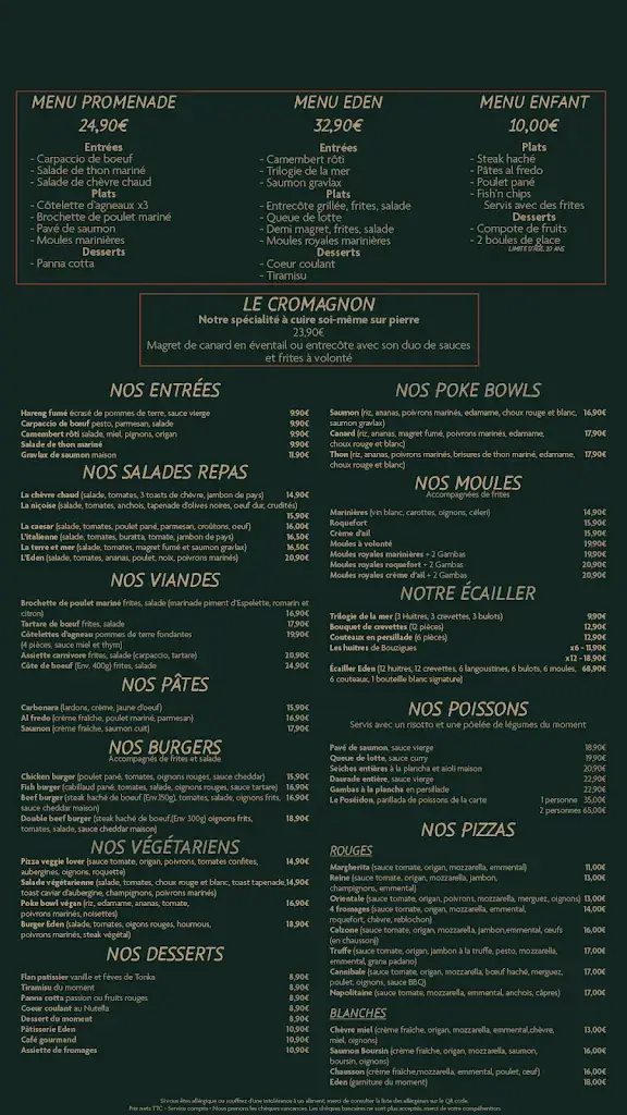 Menü_L'Eden Lounge Restaurant_Grande-Motte_Bild_1