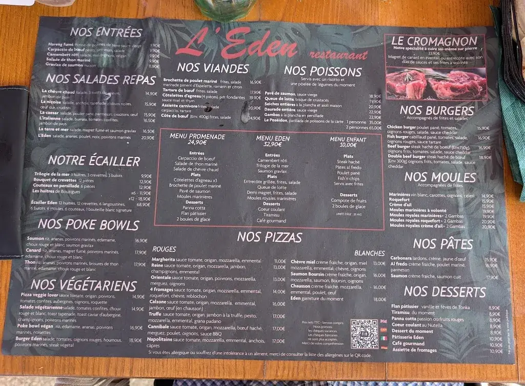 Menü_L'Eden Lounge Restaurant_Grande-Motte_Bild_2