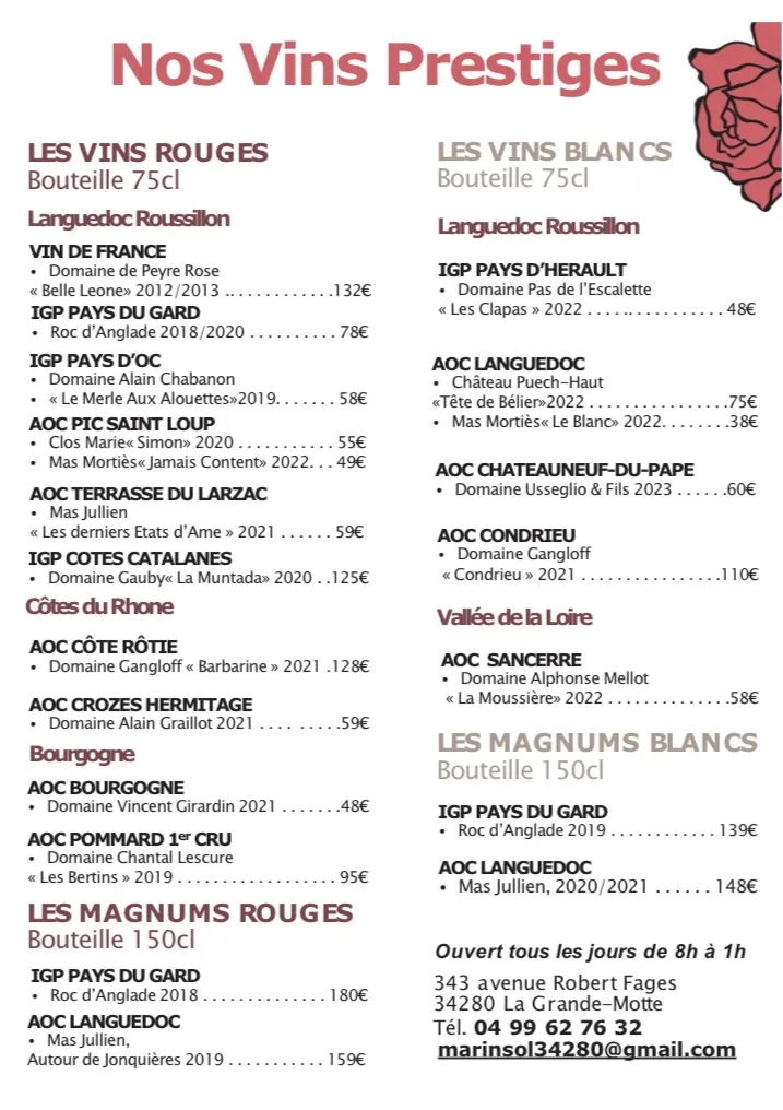 Menu_Le Marin Sol_Grande-Motte_immagine_2