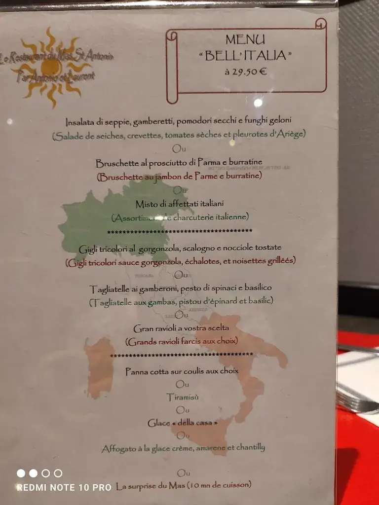 Menu_Le Restaurant du Mas St Antonin_Pamiers_image_3