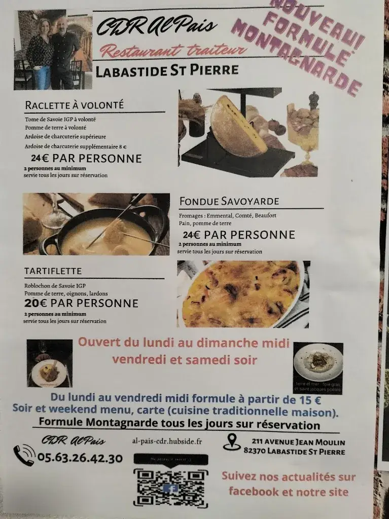 Menu_Al Paìs CDR restaurant traiteur_Labastide-Saint-Pierre_image_1