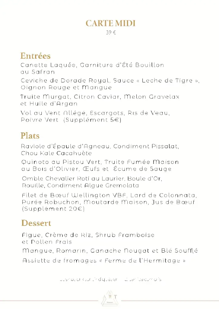 Menu_ART Restaurant Lyon_Lyon_image_2