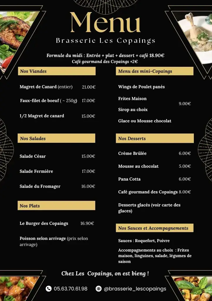 Menu_Brasserie Les Copaings_Labruguière_image_1