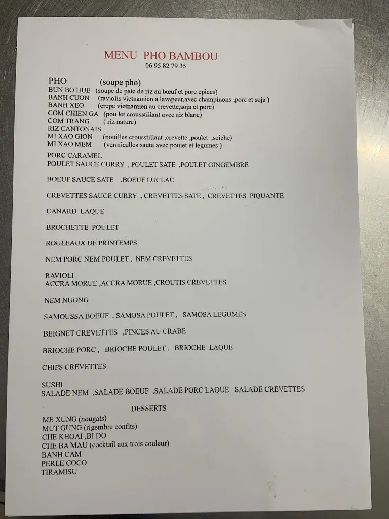 Menu_Phở Bamboo_Lacroix-Falgarde_image_4