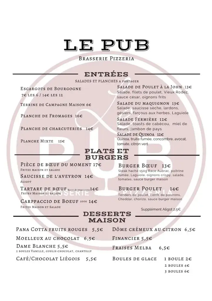 Menu_LE PUB - Brasserie - Pizzeria_l'Église_image_4