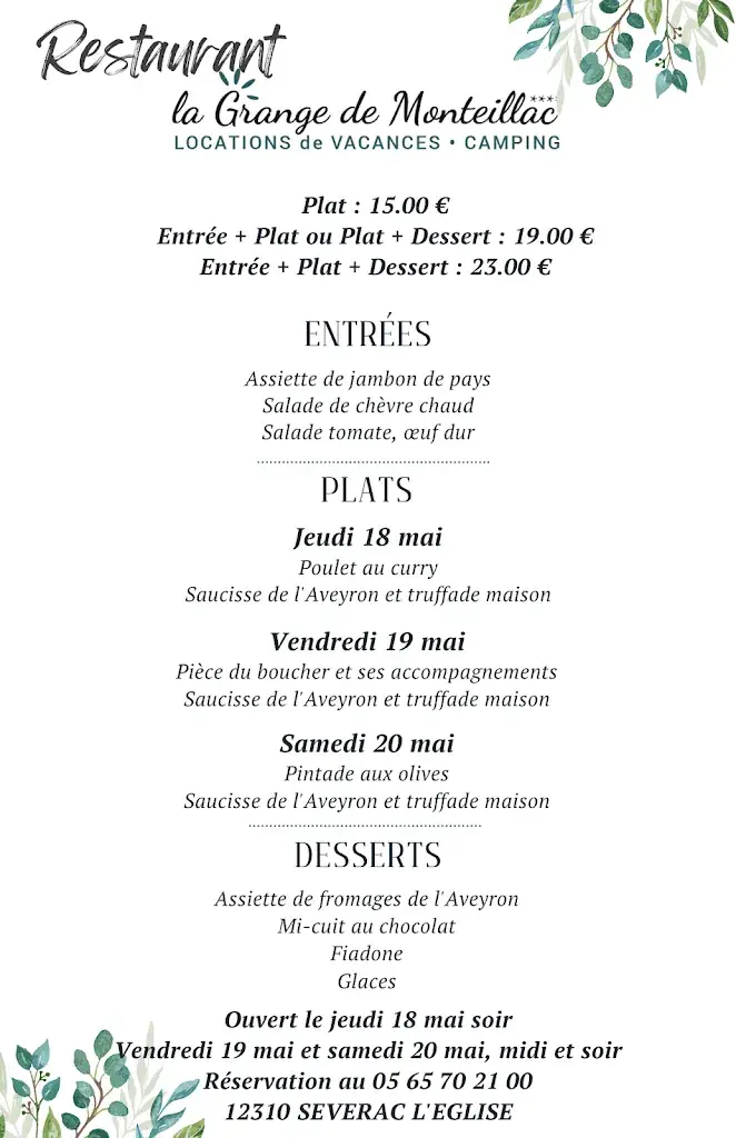Menu_Restaurant La Grange de Monteillac_l'Église_image_2