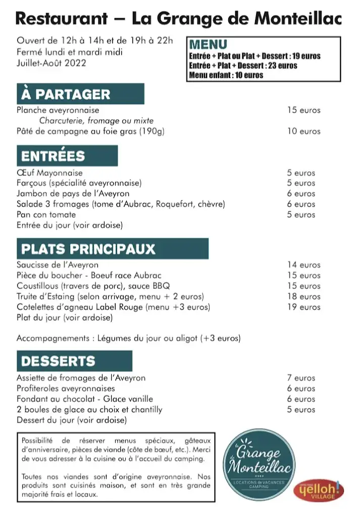 Menu_Restaurant La Grange de Monteillac_l'Église_image_3
