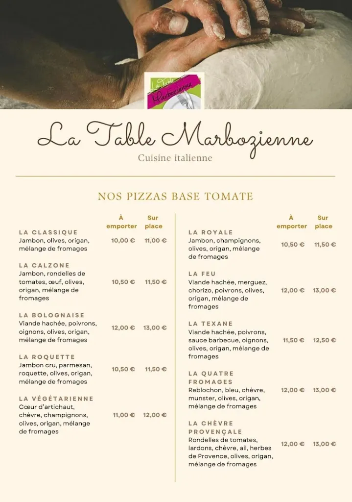 Menu_Restaurant La Table Marbozienne_Marboz_image_2