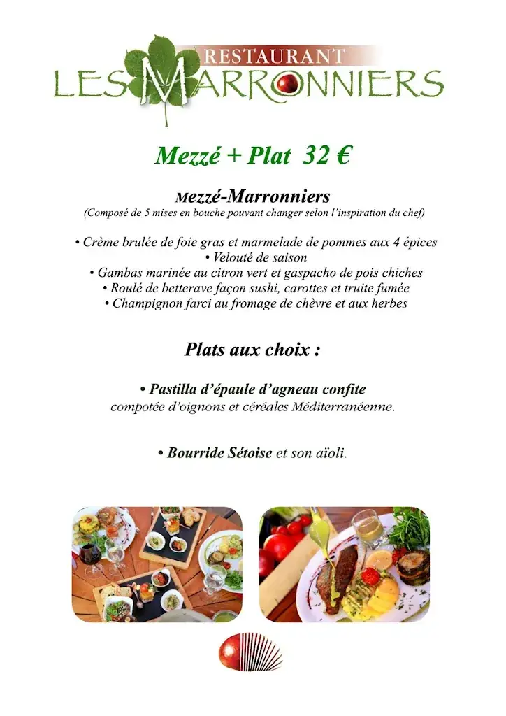 Menu_Restaurant Les Marronniers_Lamalou-les-Bains_image_2