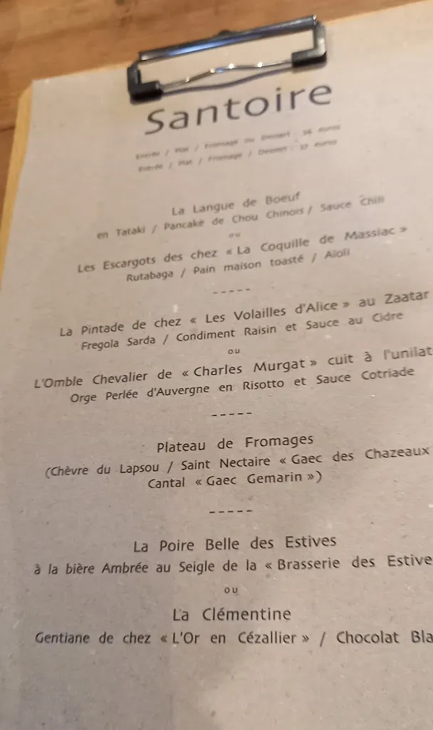 Menu_Le Moulin de la Santoire_Saint-Saturnin_immagine_1