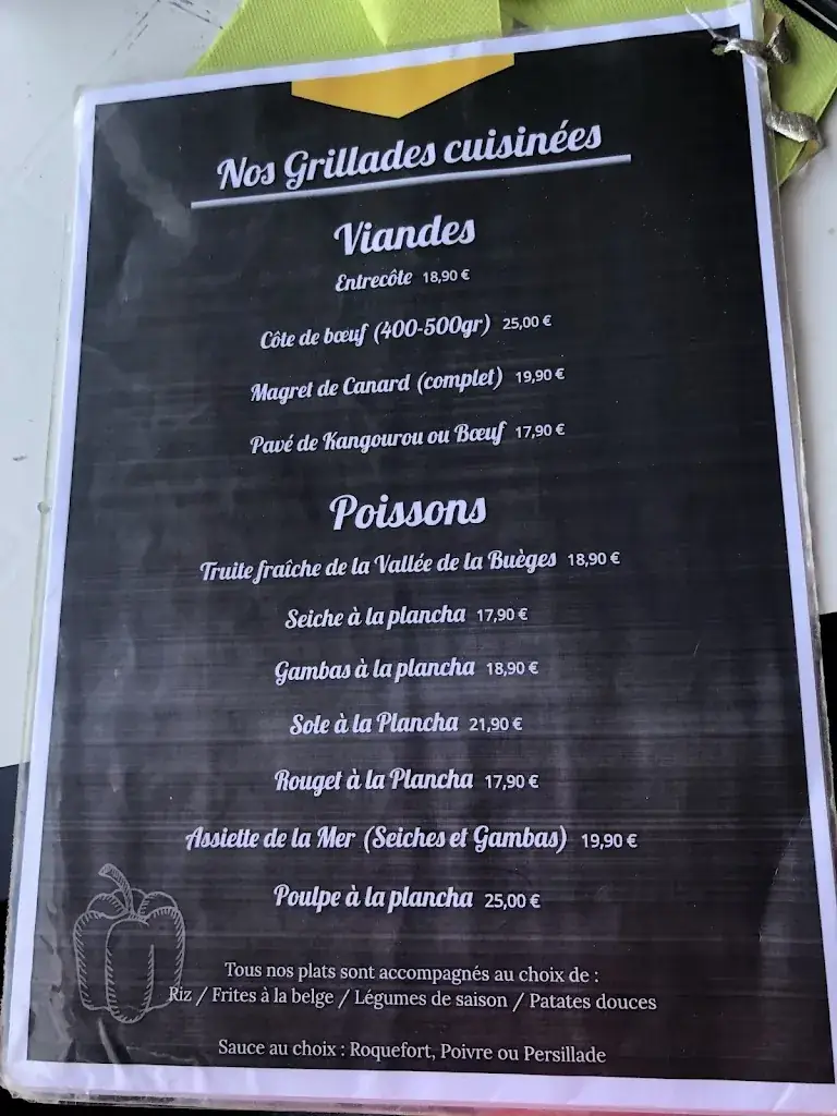 Menu_Restaurant l'Oasis Gorges de l' Hérault_Laroque_image_1