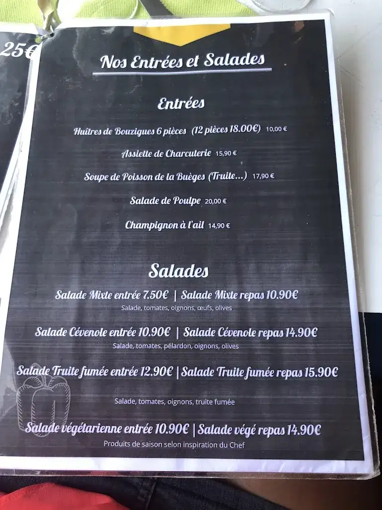 Menu_Restaurant l'Oasis Gorges de l' Hérault_Laroque_image_4