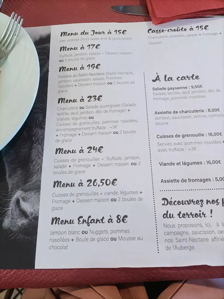 Menu_Auberge de La Cabane_Saint-Alyre-ès-Montagne_image_4