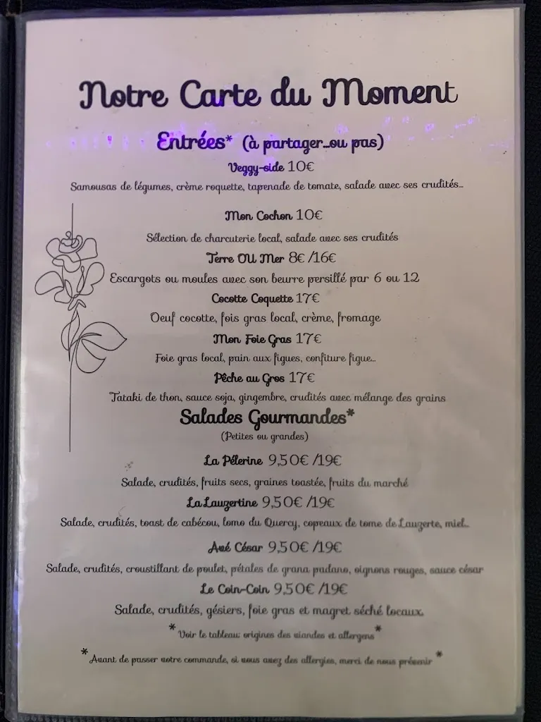 Menu_La Table des 3 Chevaliers_Lauzerte_image_1