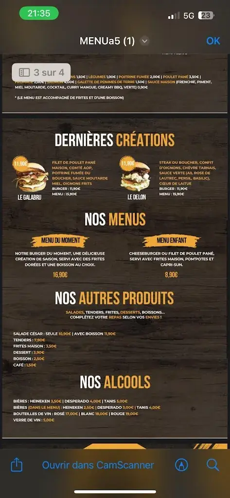 Menü_Le P'tit Frenchie_Lavaur_Bild_2