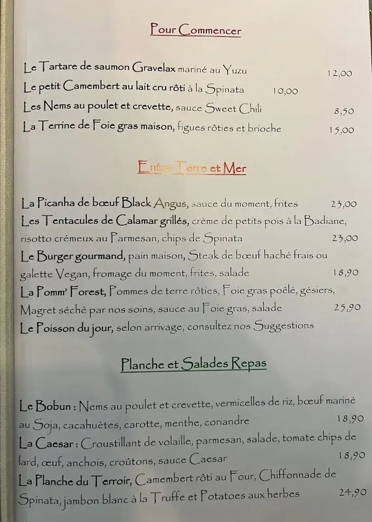 Menu_Restaurant Le Forest Le Crès près de Montpellier_Crès_image_3