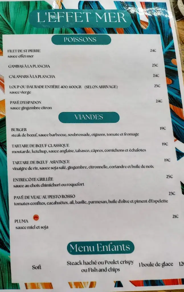 Menu_Club de plage L’effet Mer_Barcarès_immagine_1