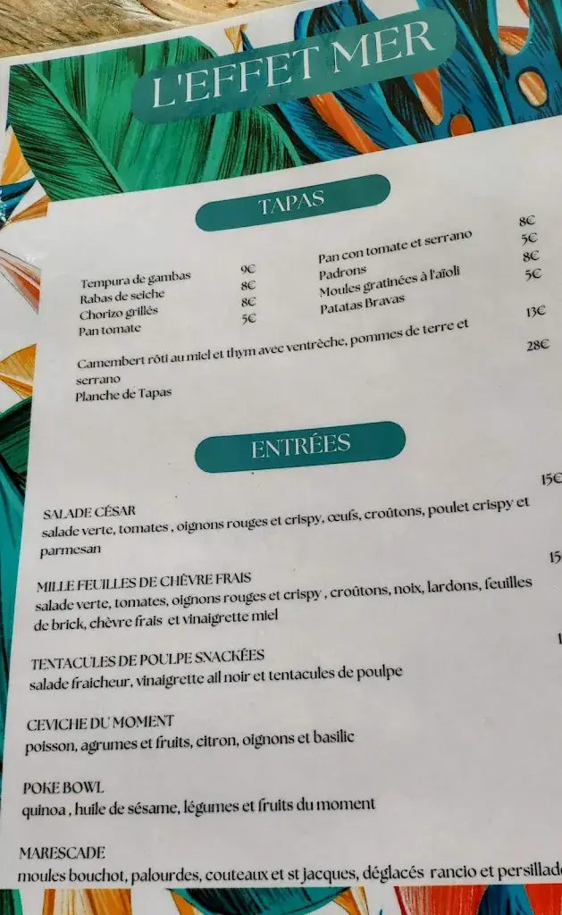 Menu_Club de plage L’effet Mer_Barcarès_immagine_2