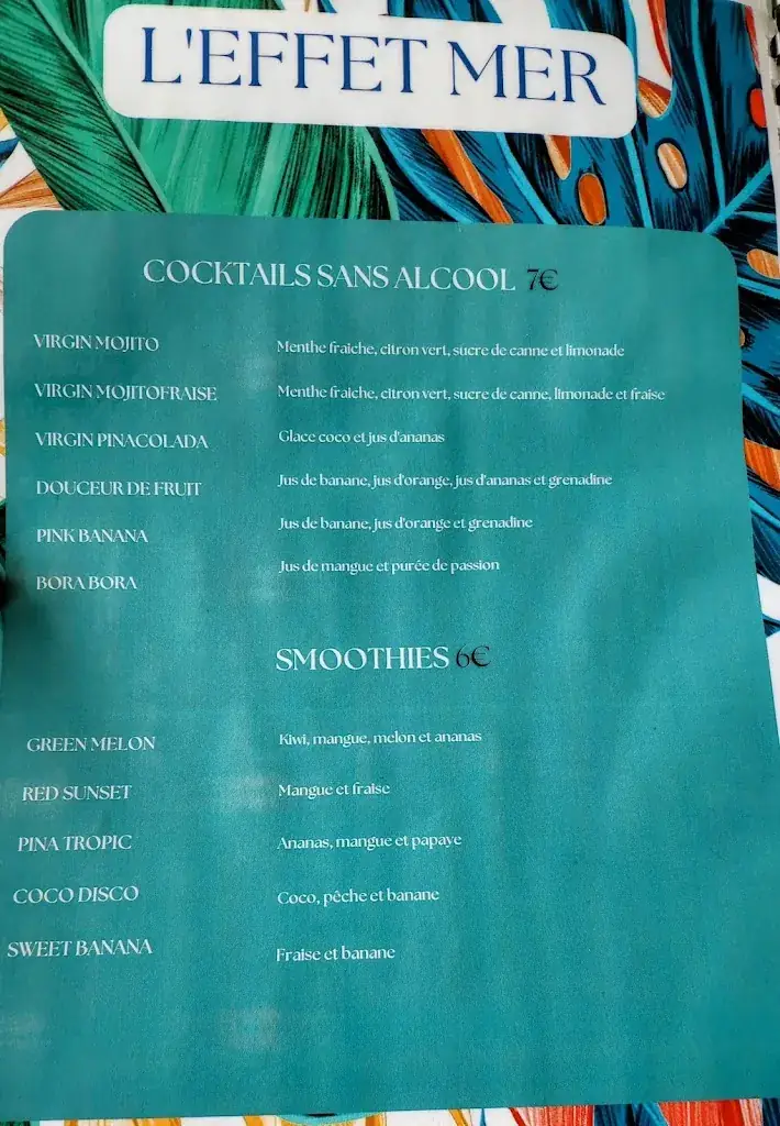 Menu_Club de plage L’effet Mer_Barcarès_immagine_3