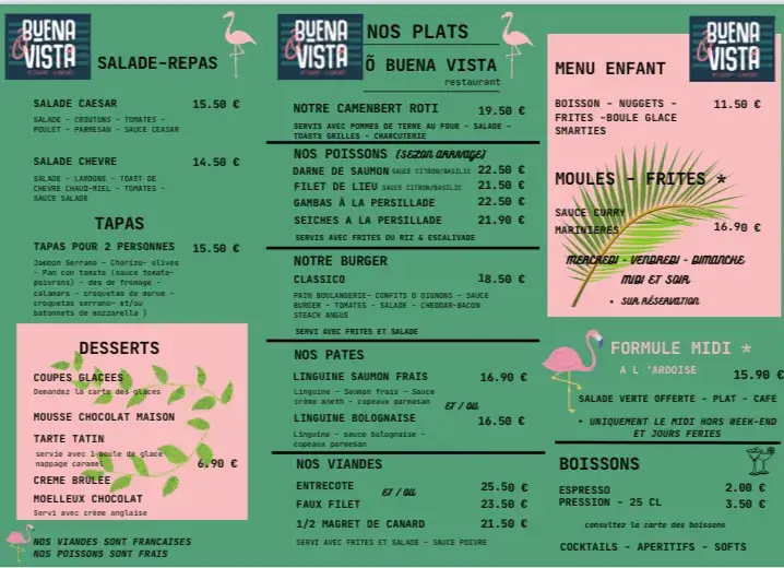 Menu_Õ Buena Vista Restaurant Coudalère_Barcarès_image_1