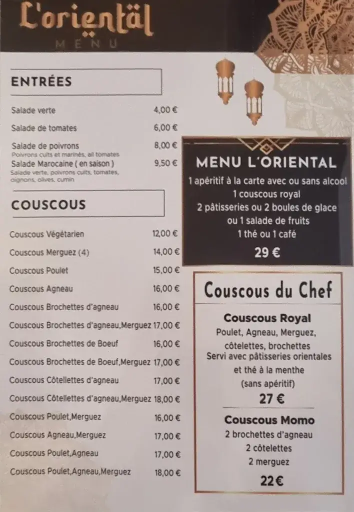 Menu_L'Oriental de Barcares_Barcarès_image_3