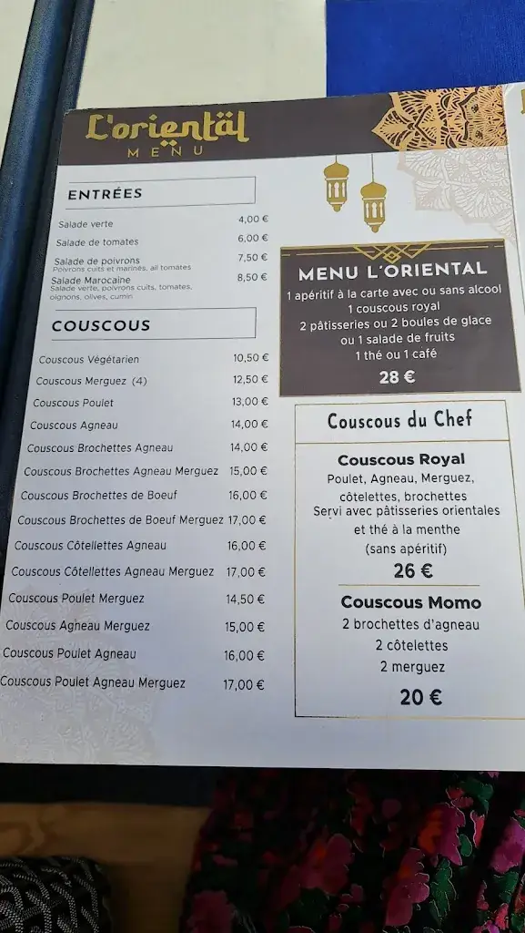 Menu_L'Oriental de Barcares_Barcarès_image_4