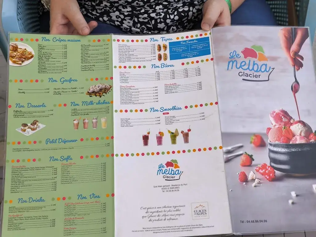 Menu_Le Melba_Barcarès_imagen_3