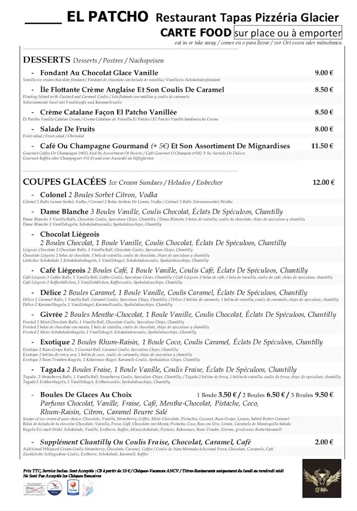 Menu_EL PATCHO Restaurant Bar licence IV_Barcarès_image_1