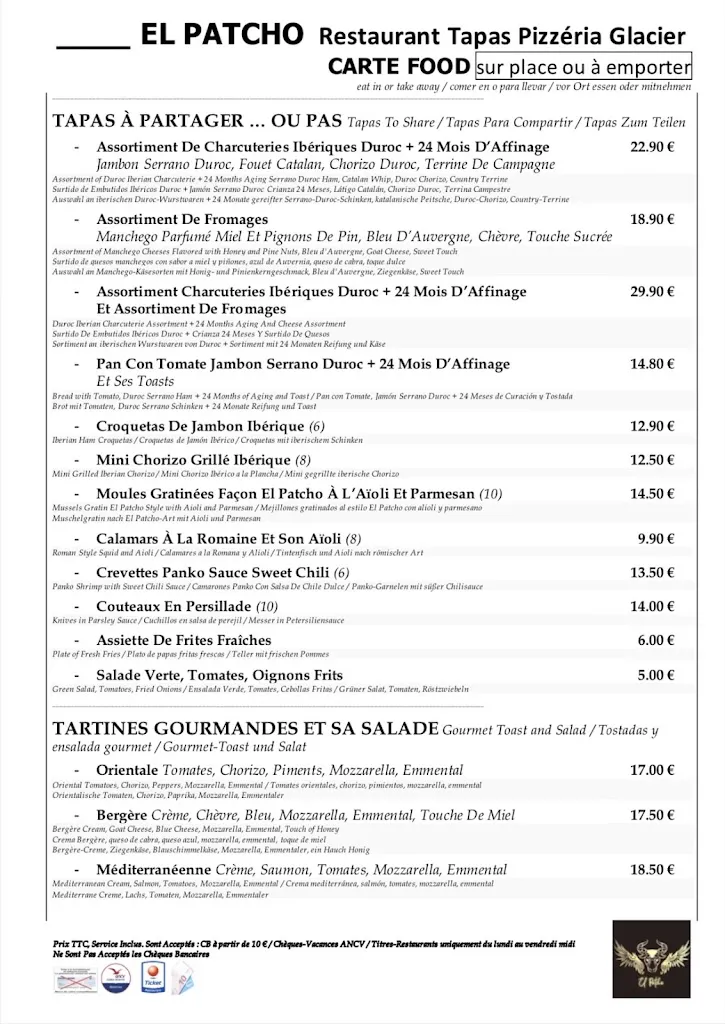 Menu_EL PATCHO Restaurant Bar licence IV_Barcarès_image_2