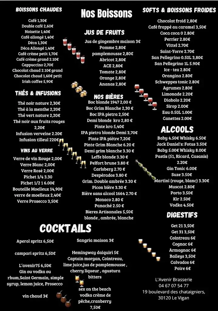 Menu_L'avenir Restaurant Brasserie_Vigan_image_2