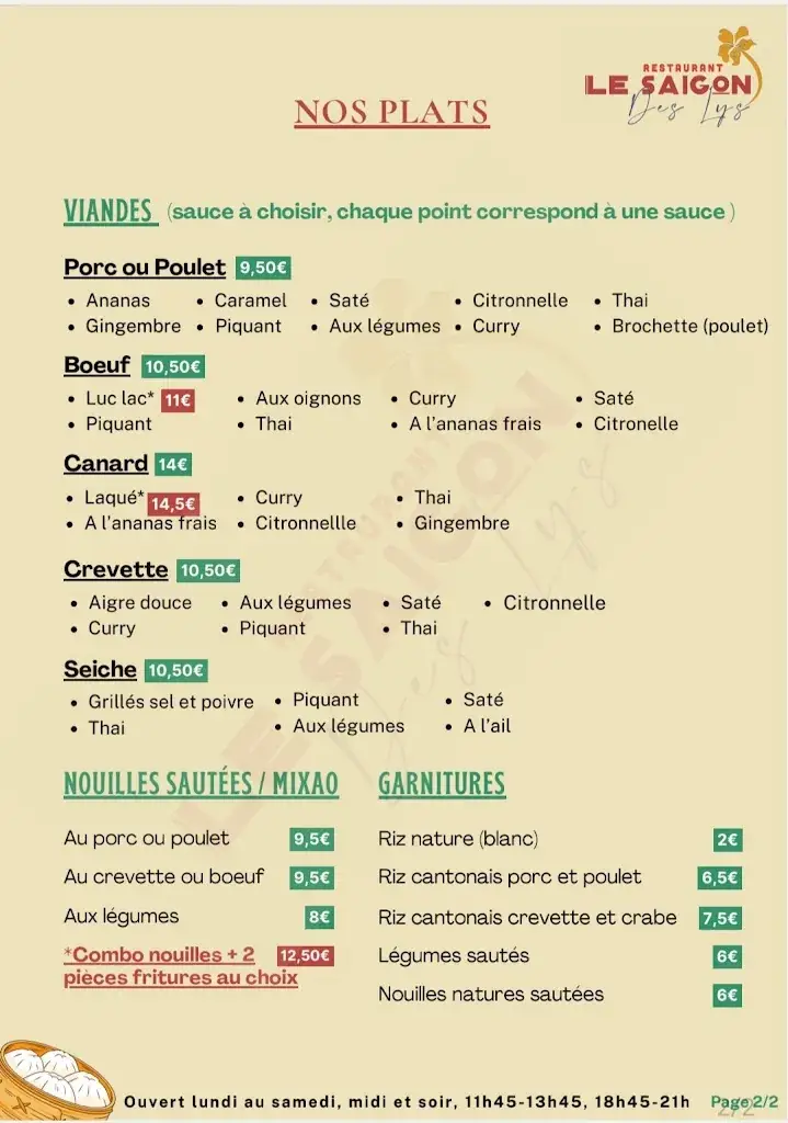 Menu_Le Saigon des lys_Léguevin_image_2