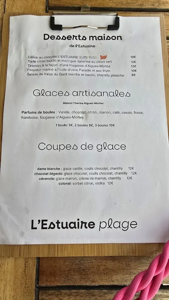 Menu_L'Estuaire Plage_Grau-du-Roi_image_3