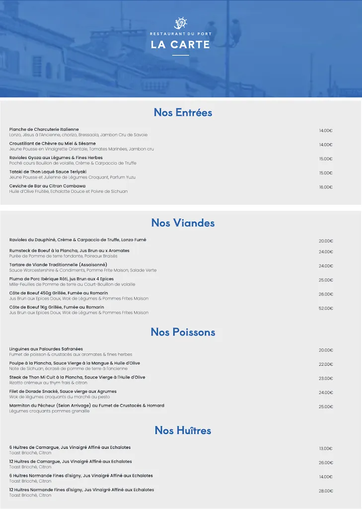 Menu_Restaurant du Port - Grau-du-Roi_Grau-du-Roi_image_1