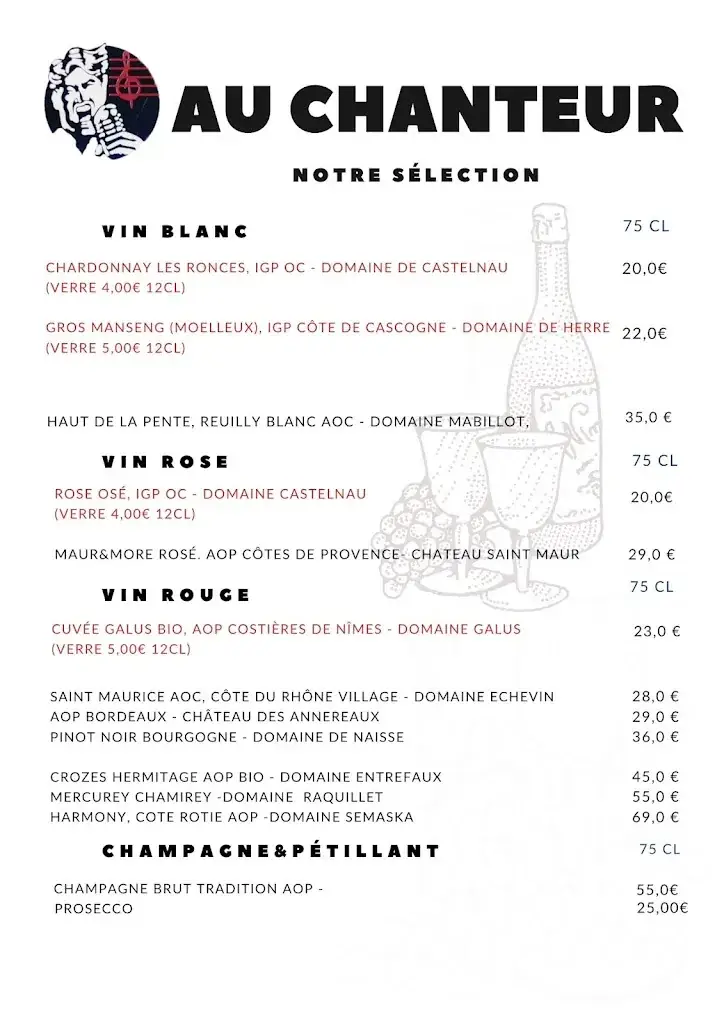 Menu_AU CHANTEUR RESTAURANT festif animation Karaoké Dansante._Marsat_image_2