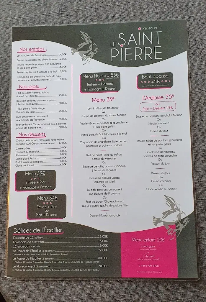 Menu_Restaurant Le Saint-Pierre - Le grau du Roi_Grau-du-Roi_image_2