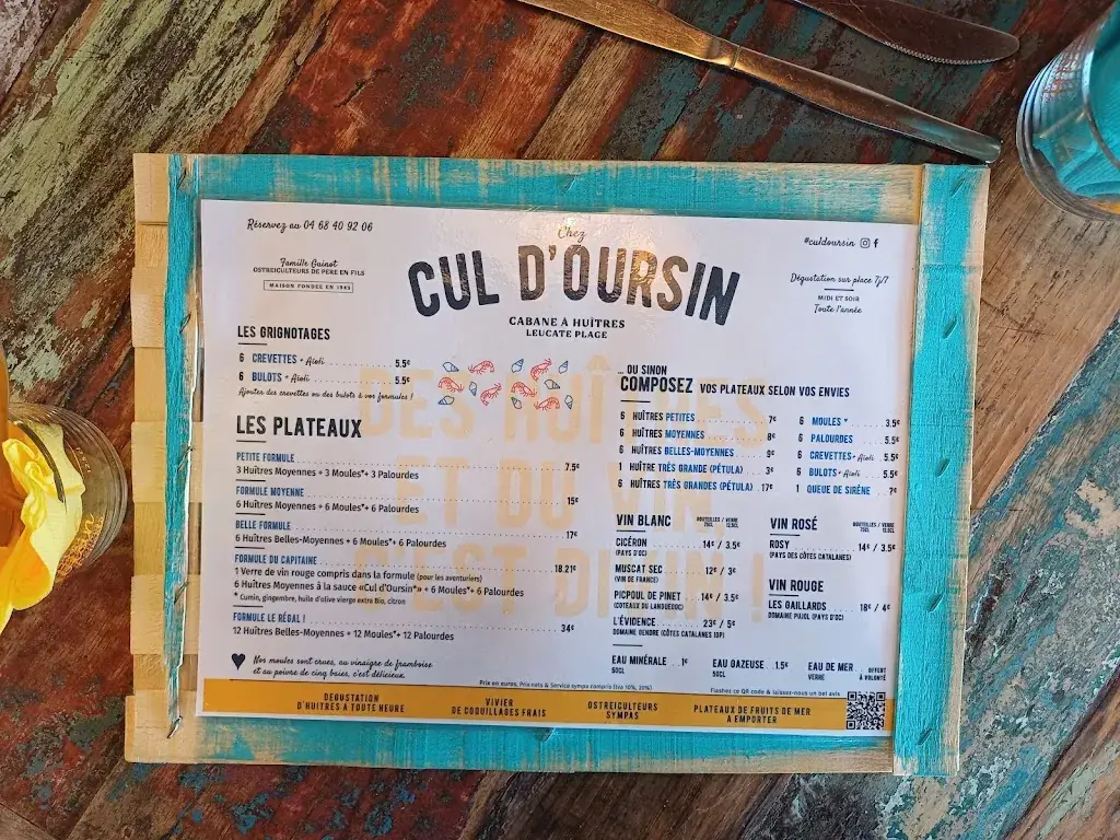 Menu_Chez Cul d'Oursin_Leucate_image_1