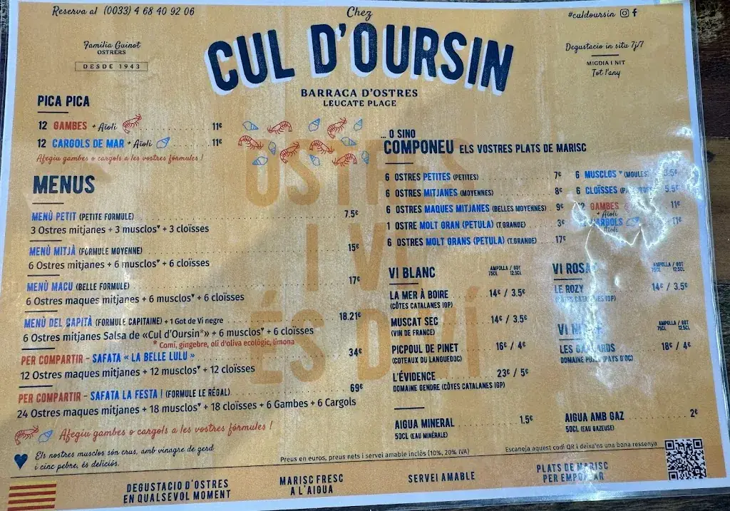 Menu_Chez Cul d'Oursin_Leucate_image_2