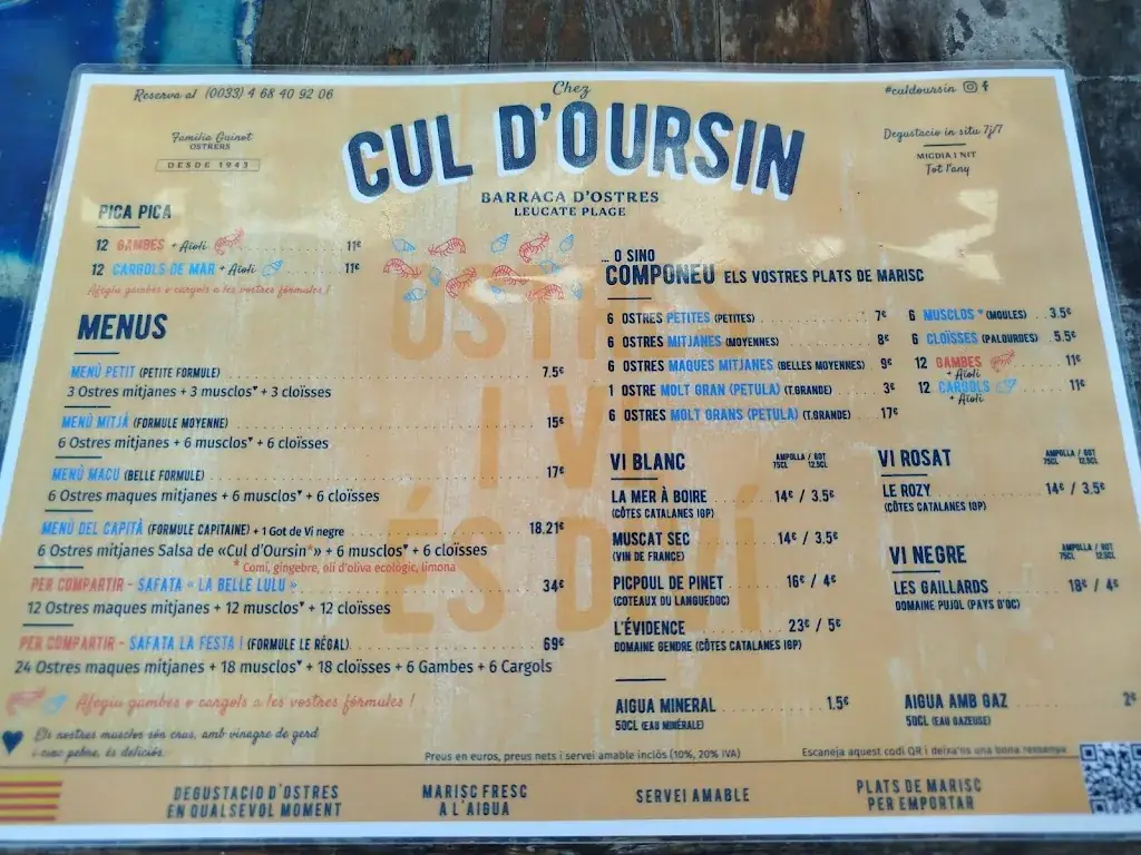 Menu_Chez Cul d'Oursin_Leucate_image_4