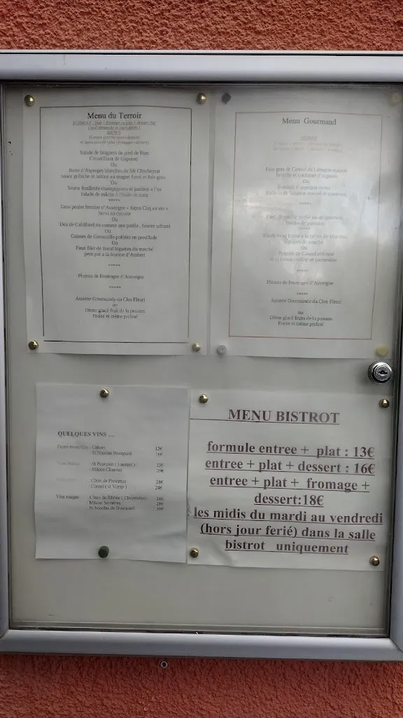 Menu_Restaurant Le Clos Fleuri - Maison d'hôtes Vigier_Maringues_image_1