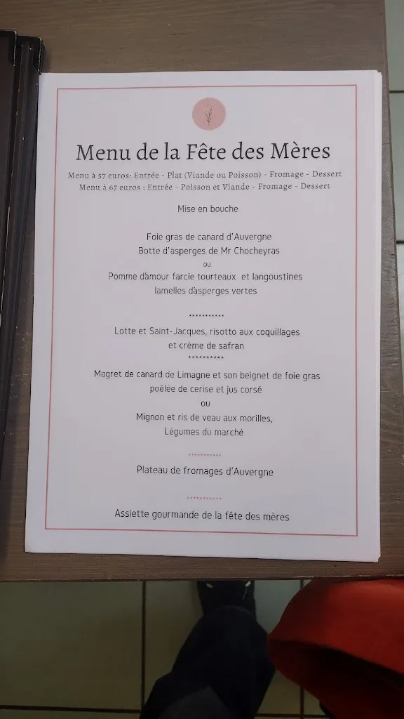 Menu_Restaurant Le Clos Fleuri - Maison d'hôtes Vigier_Maringues_image_2