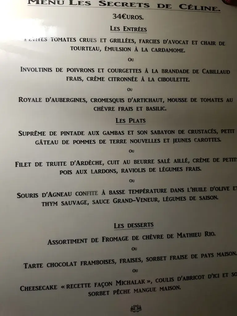 Menu_Les Secrets de Celine_Lézan_image_2